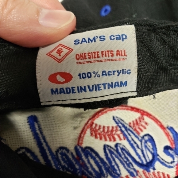 Sams Cap Baseball Hat Los Angeles Embroidered Black‎ Blue Baseball Flame - Picture 6 of 9